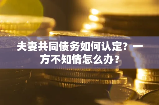 武汉夫妻共同债务如何认定？一方不知情怎么办？