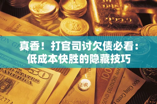 武汉真香！打官司讨欠债必看：低成本快胜的隐藏技巧